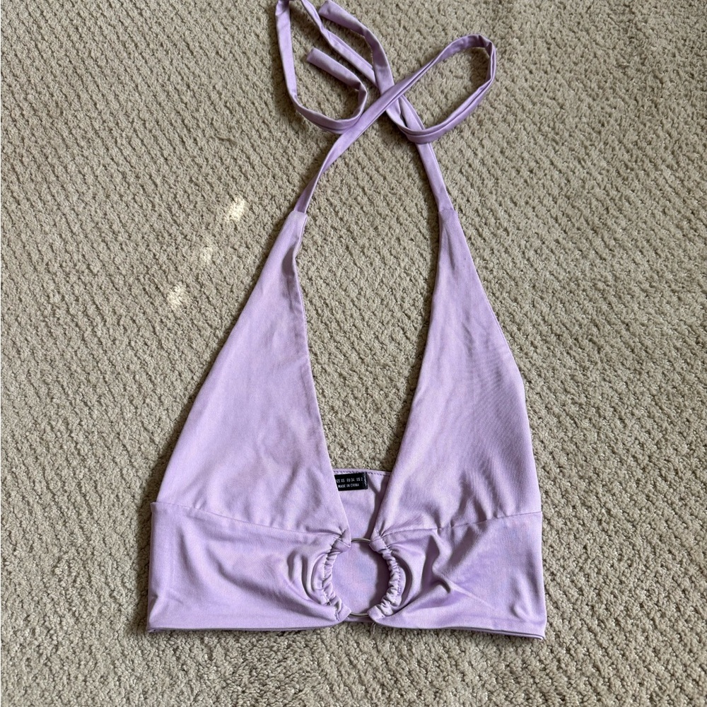 SHEIN Lavender Halter Crop Top